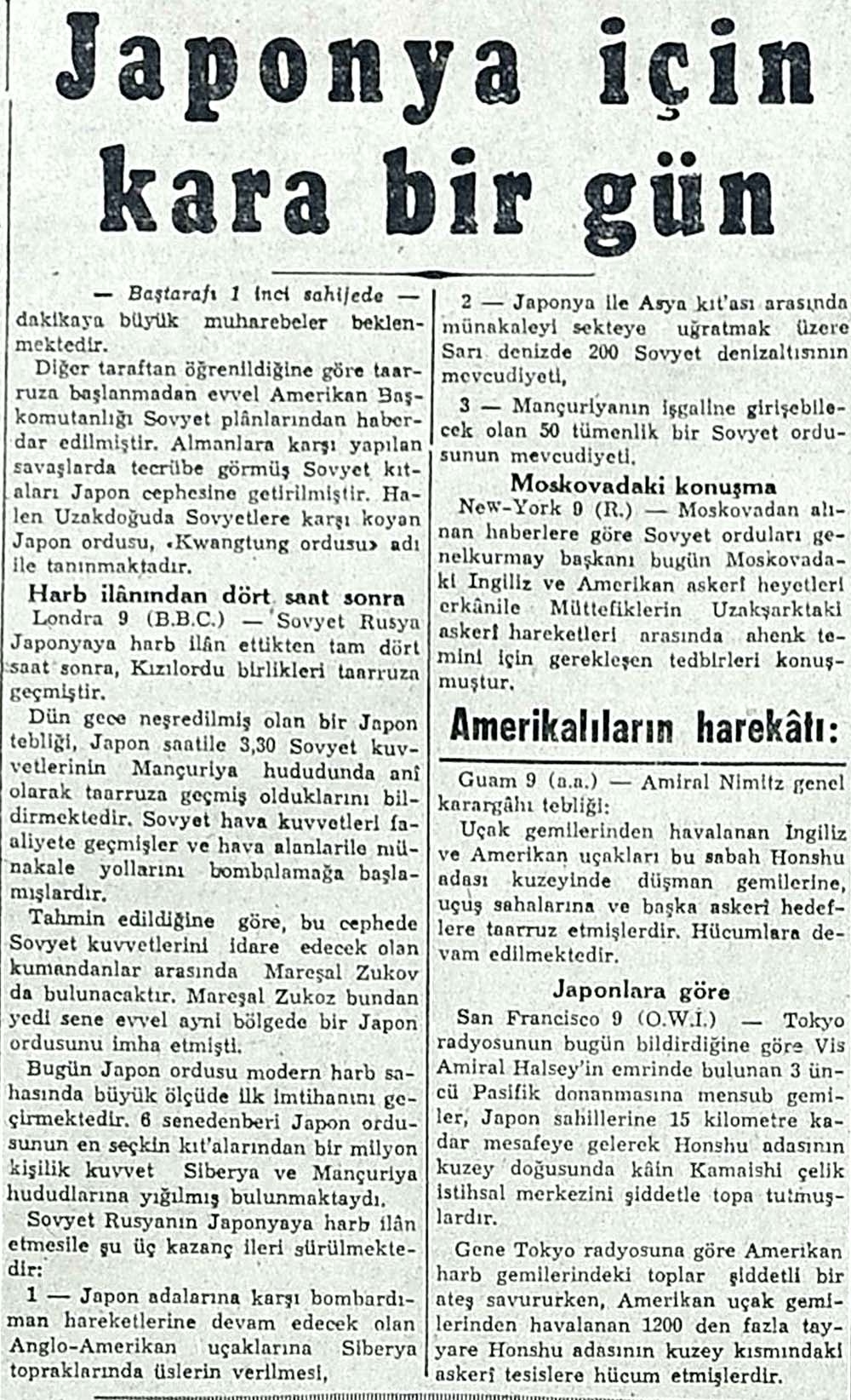 2.Dünya Savaşında Ülkemizdeki Gazete Manşetleri 38