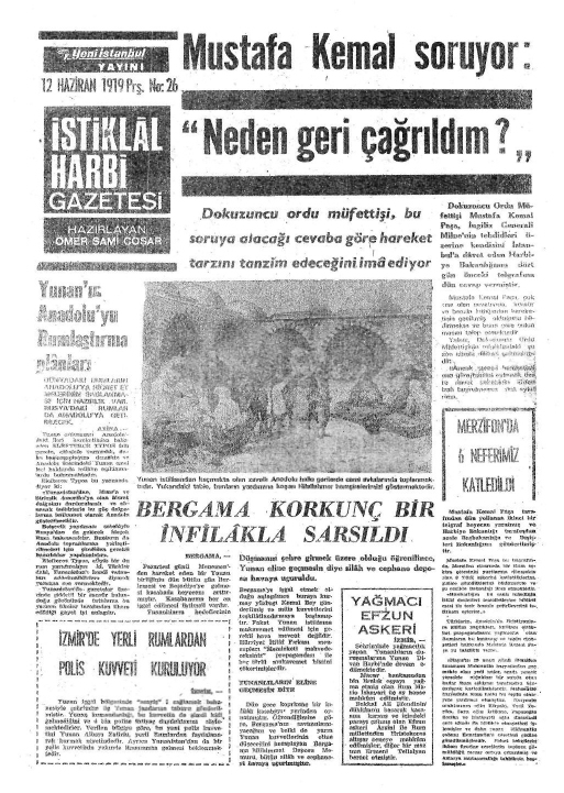 1919 Yılında Yayımlanan Gazetelerden Çarpıcı Manşetler 21