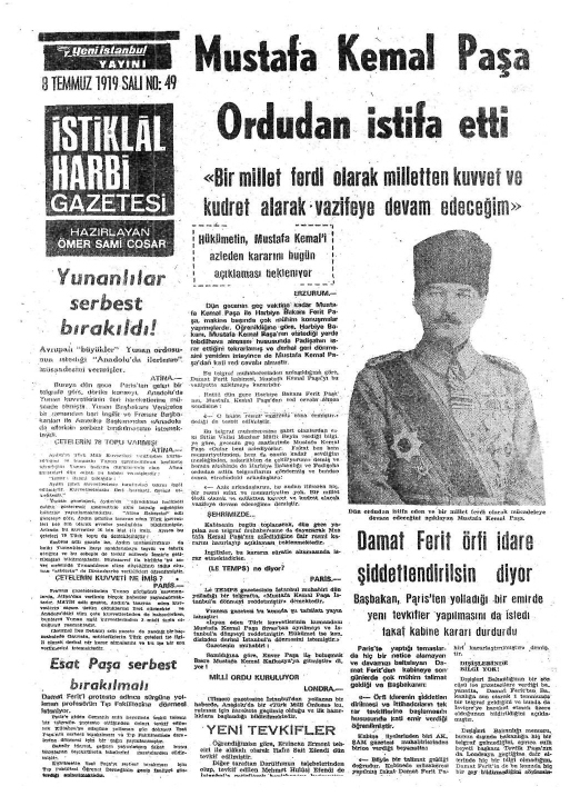 1919 Yılında Yayımlanan Gazetelerden Çarpıcı Manşetler 35