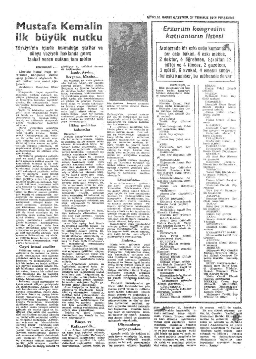 1919 Yılında Yayımlanan Gazetelerden Çarpıcı Manşetler 39