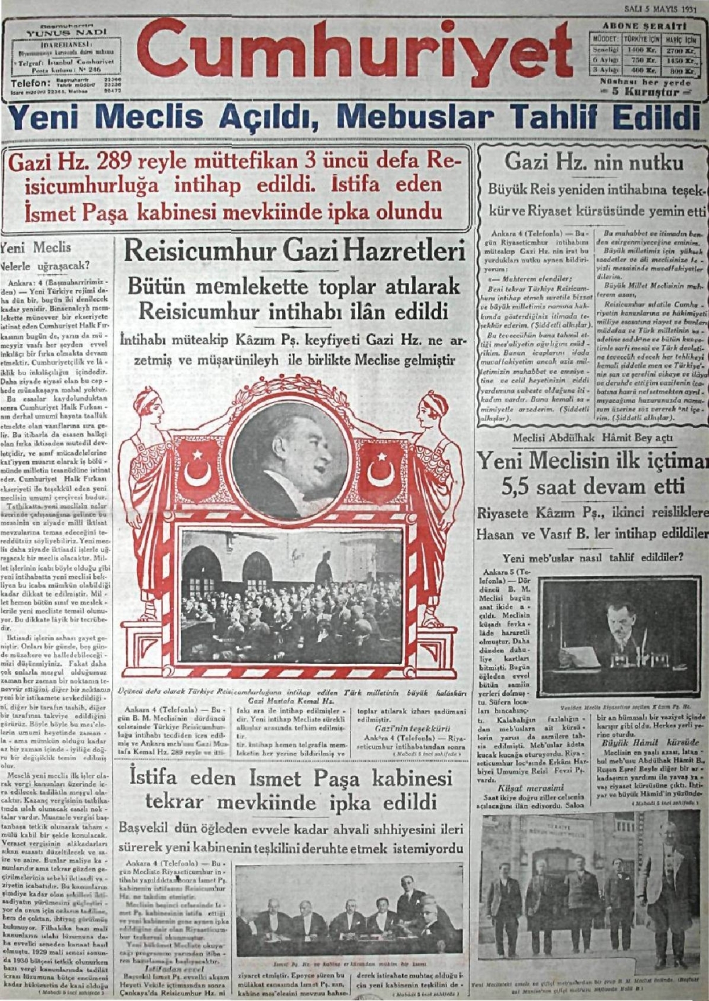 1919-1942 Yılları Arasında Yayımlanan Gazete Manşetleri 11