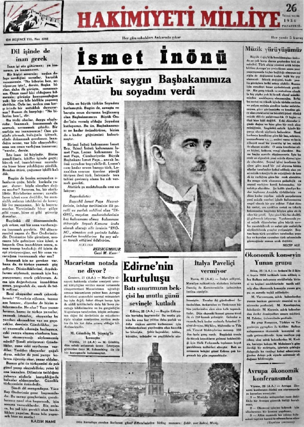 1919-1942 Yılları Arasında Yayımlanan Gazete Manşetleri 13