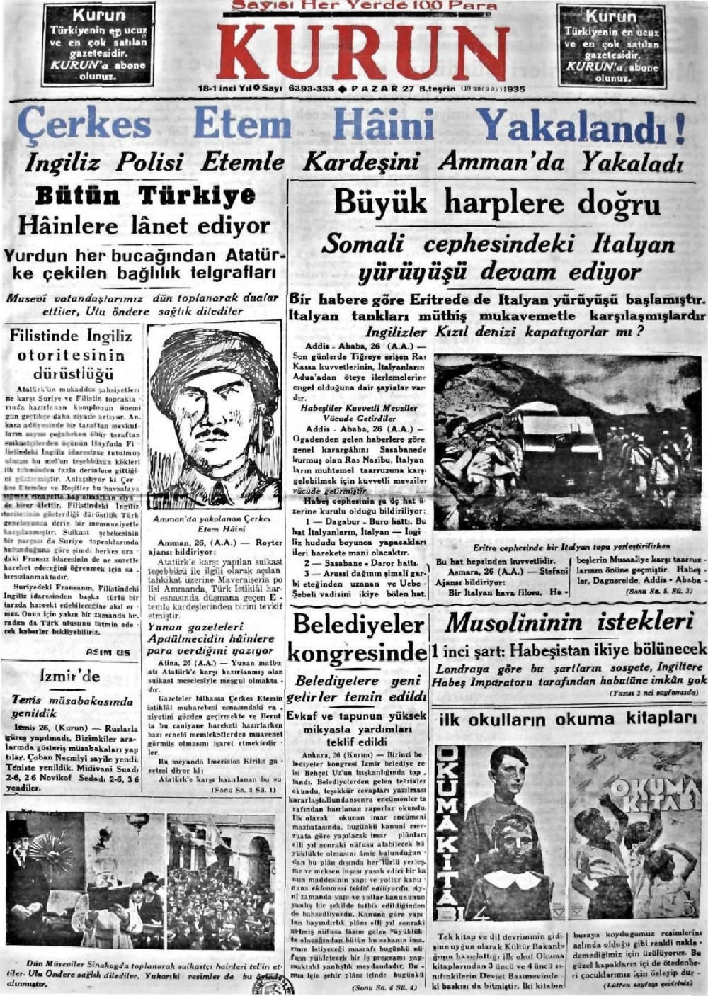 1919-1942 Yılları Arasında Yayımlanan Gazete Manşetleri 17