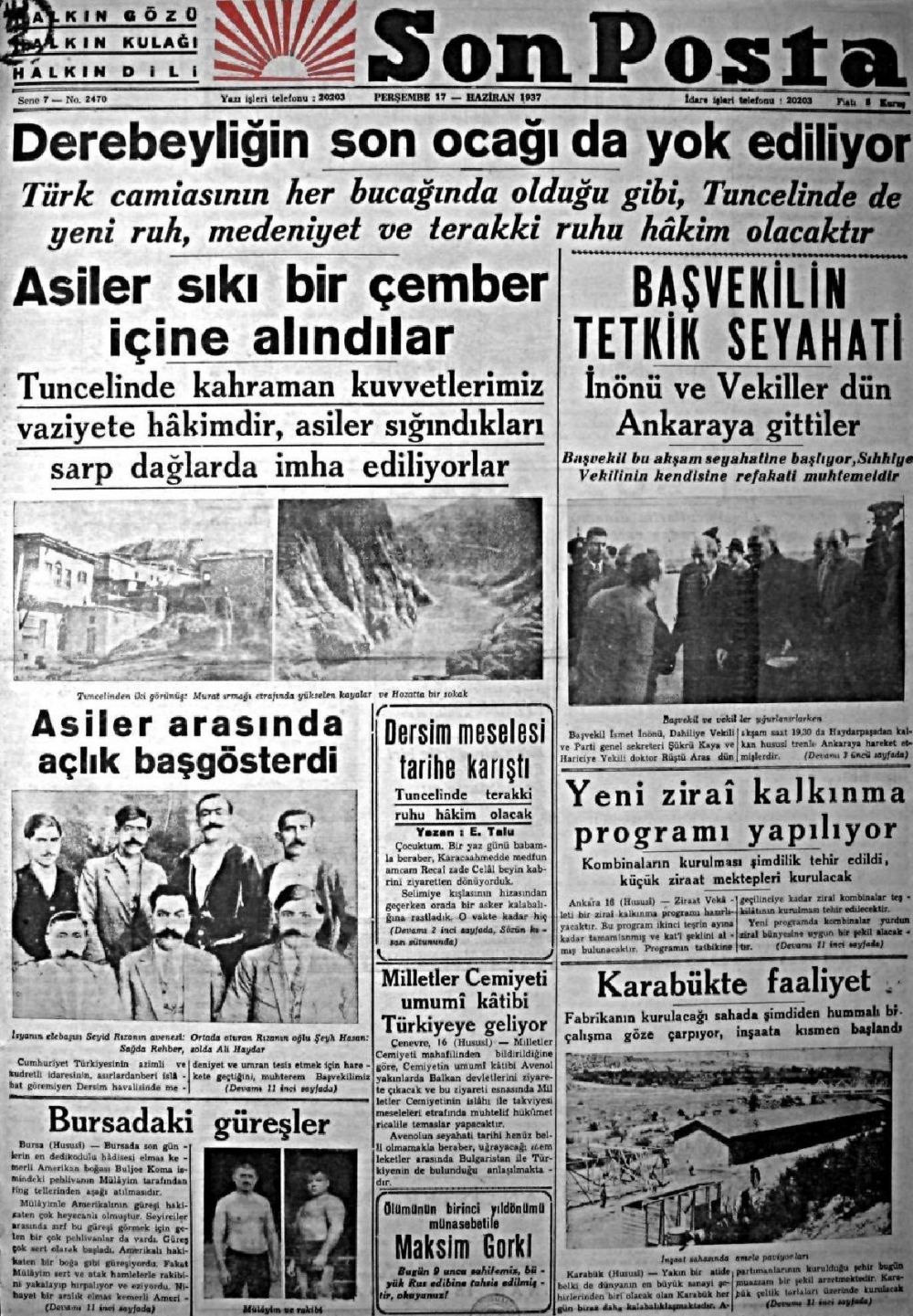 1919-1942 Yılları Arasında Yayımlanan Gazete Manşetleri 19