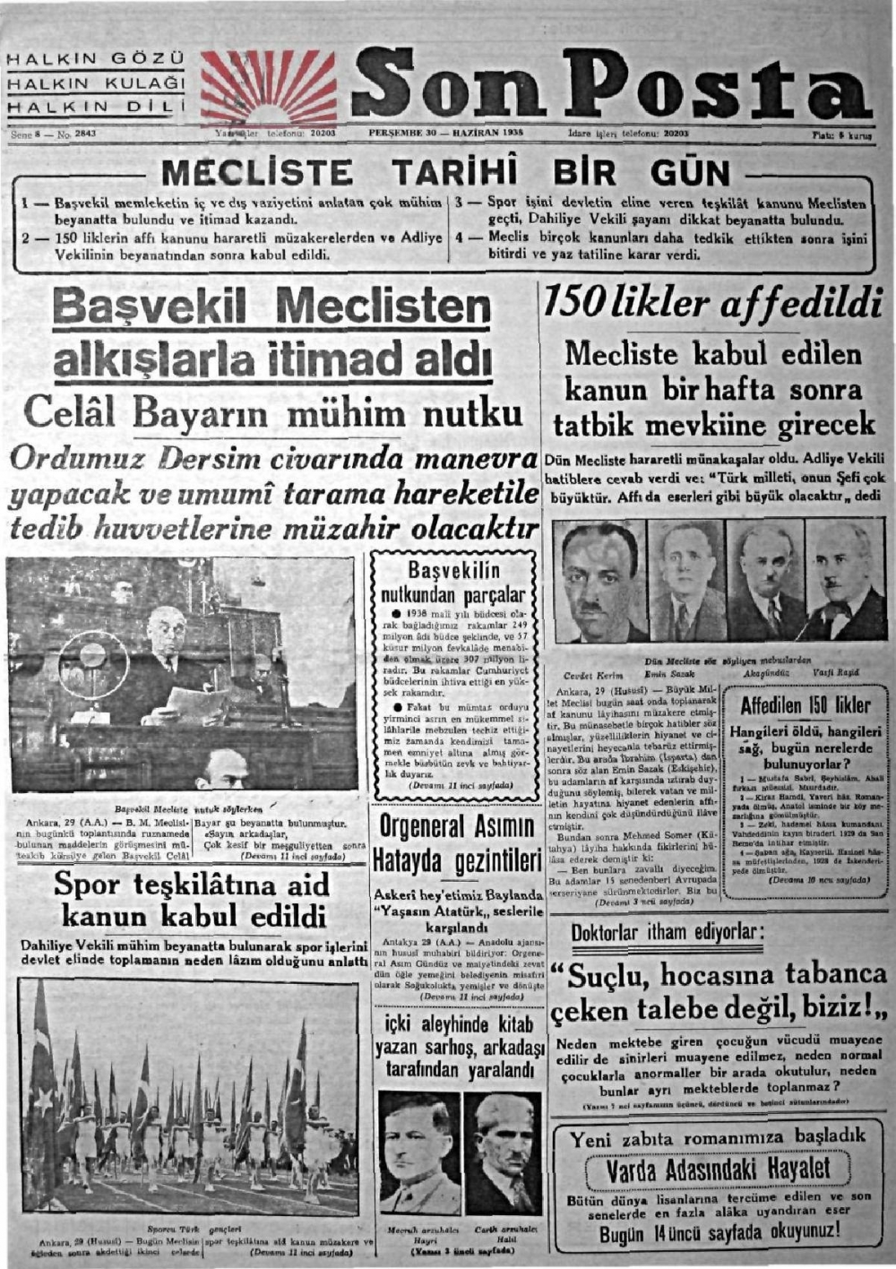 1919-1942 Yılları Arasında Yayımlanan Gazete Manşetleri 21