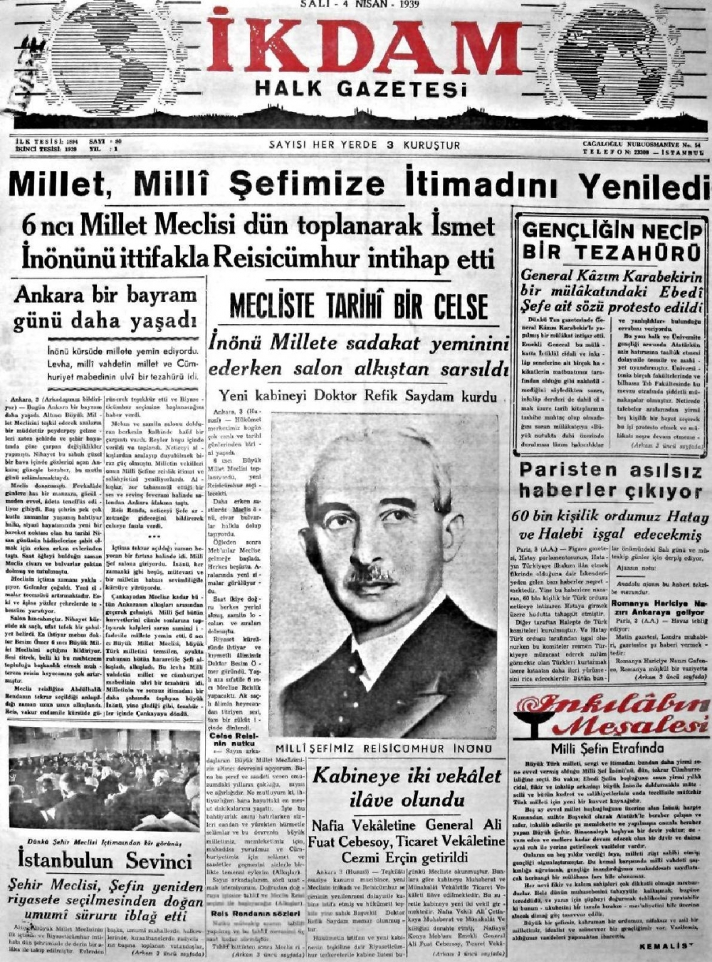 1919-1942 Yılları Arasında Yayımlanan Gazete Manşetleri 27