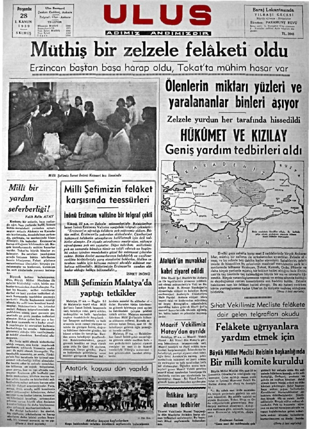 1919-1942 Yılları Arasında Yayımlanan Gazete Manşetleri 31