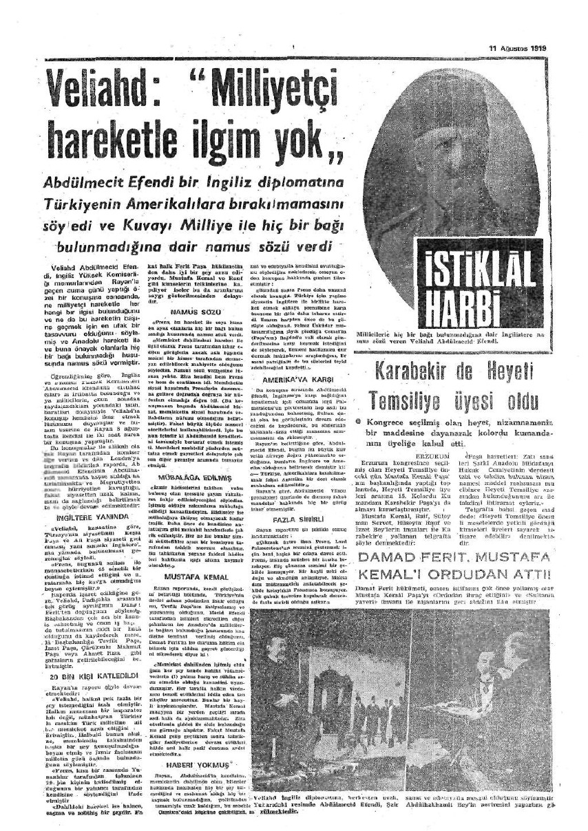 1919-1942 Yılları Arasında Yayımlanan Gazete Manşetleri 4