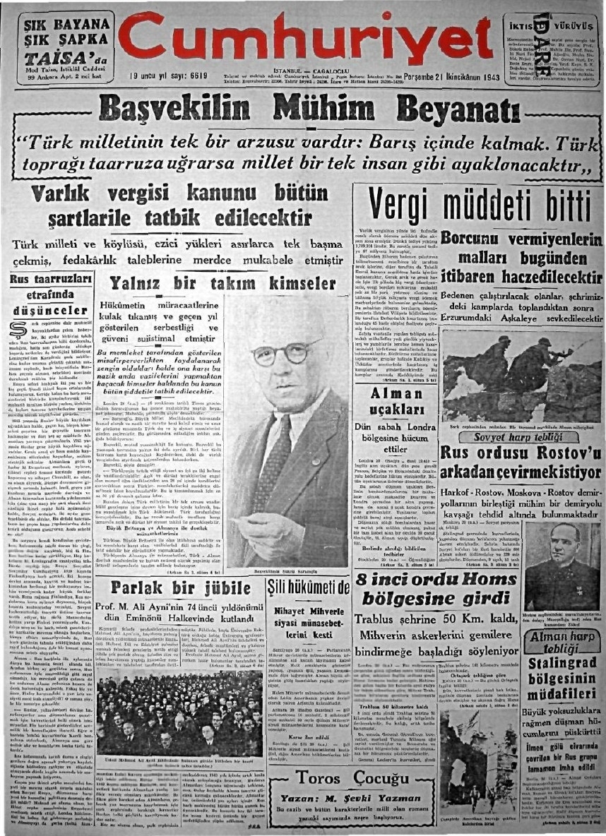 1943-1950 Yılları Arası Gazete Manşetleri 1