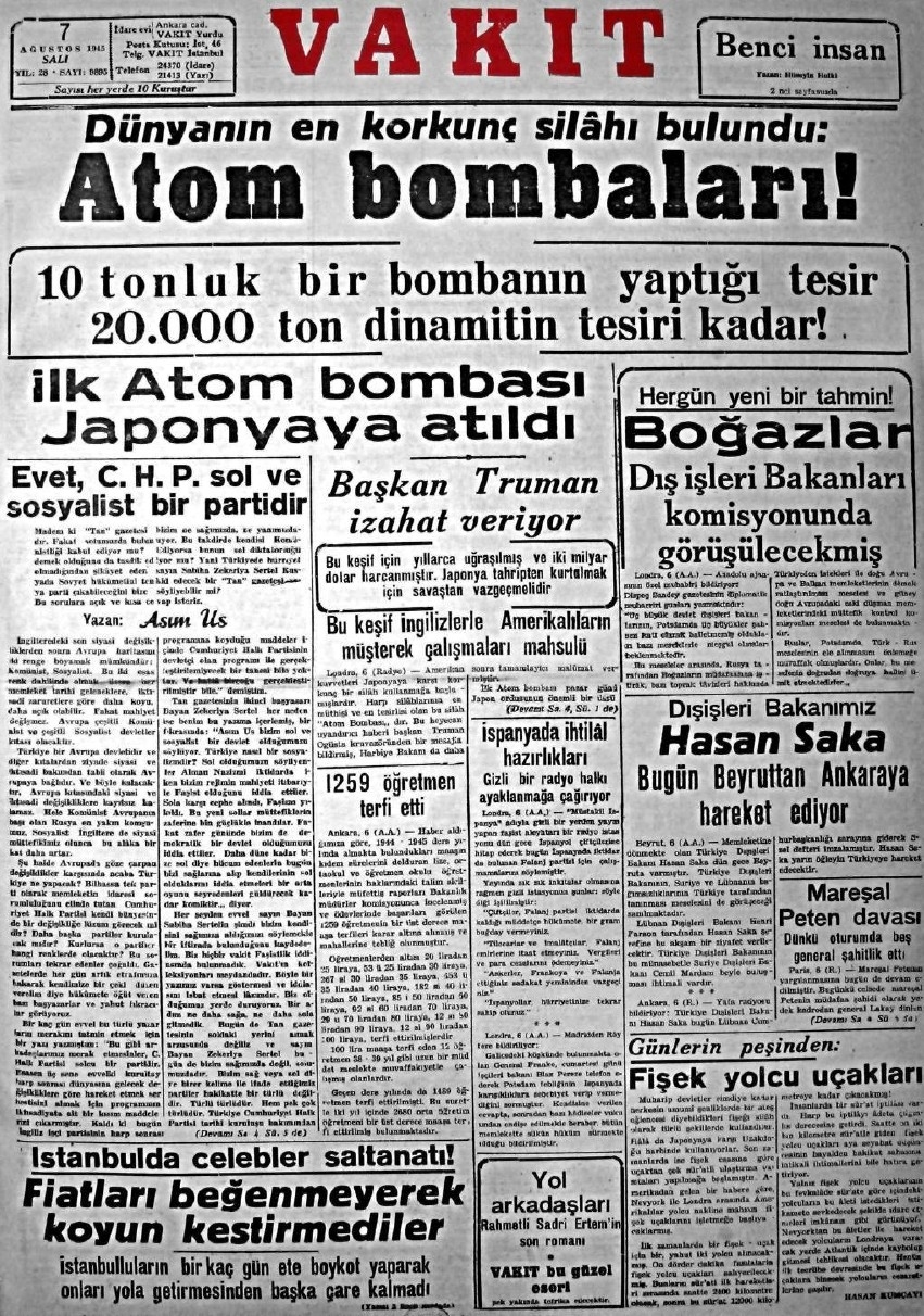 1943-1950 Yılları Arası Gazete Manşetleri 13
