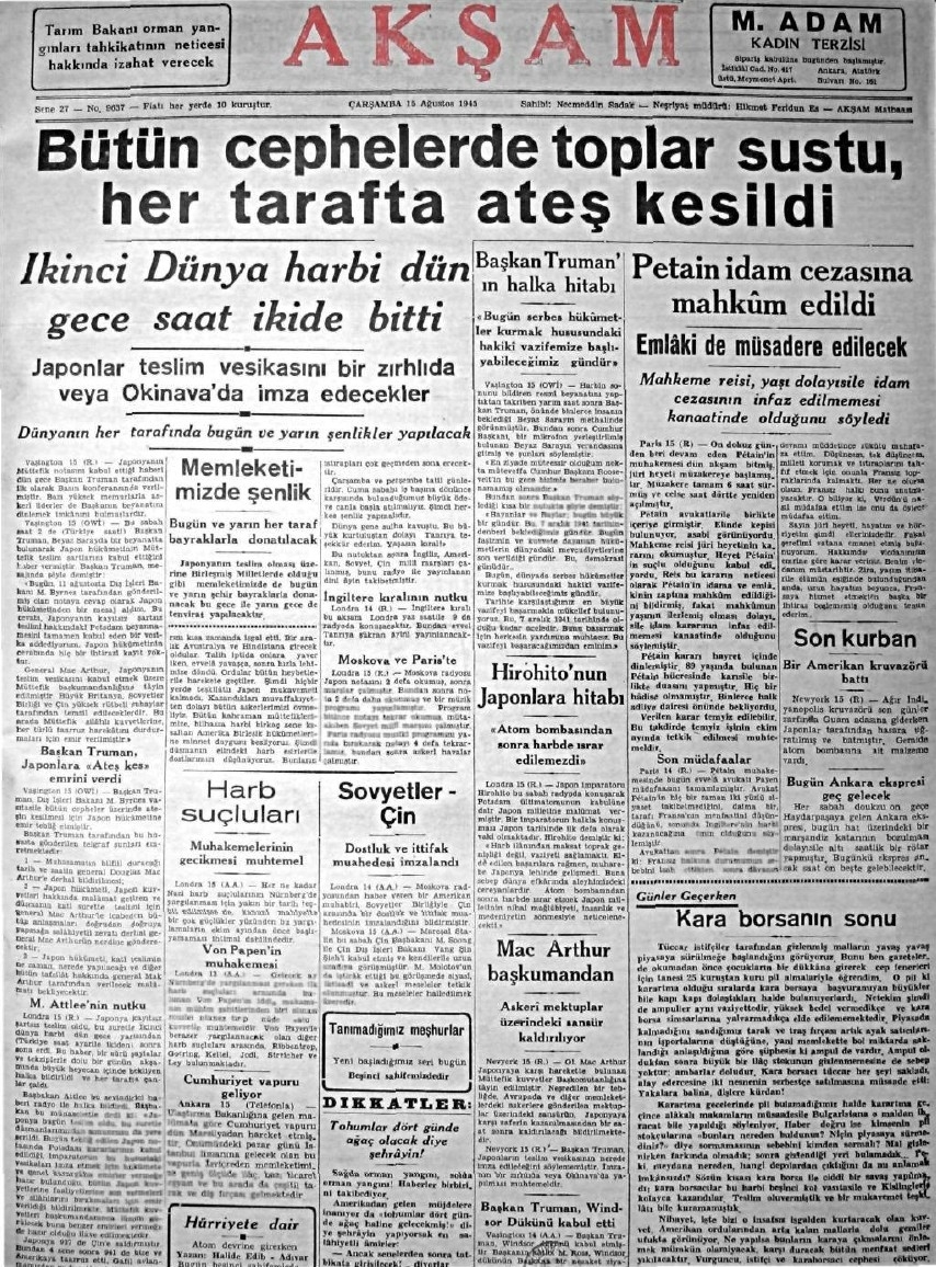 1943-1950 Yılları Arası Gazete Manşetleri 15