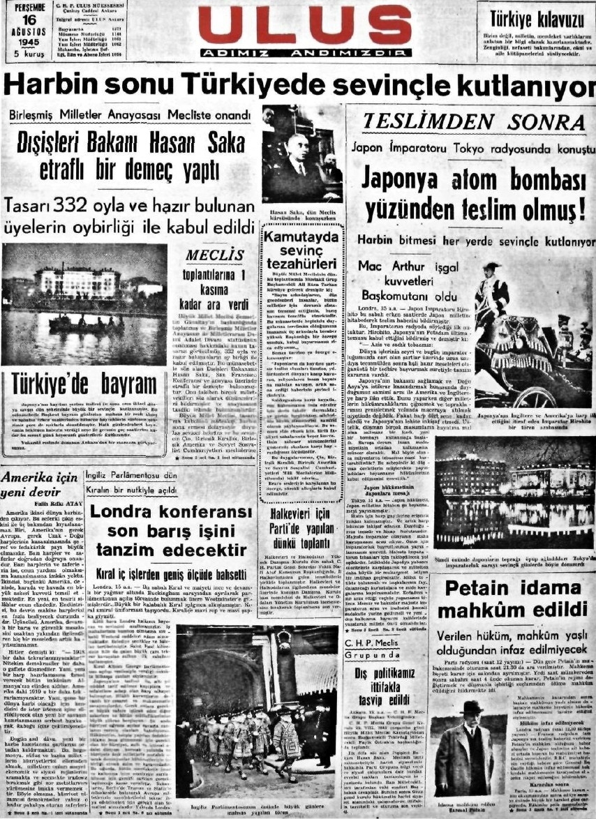 1943-1950 Yılları Arası Gazete Manşetleri 16