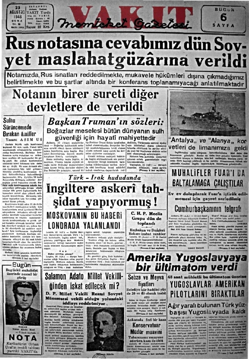 1943-1950 Yılları Arası Gazete Manşetleri 26