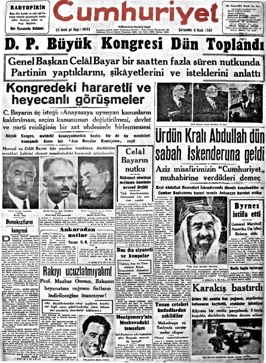 1943-1950 Yılları Arası Gazete Manşetleri 27