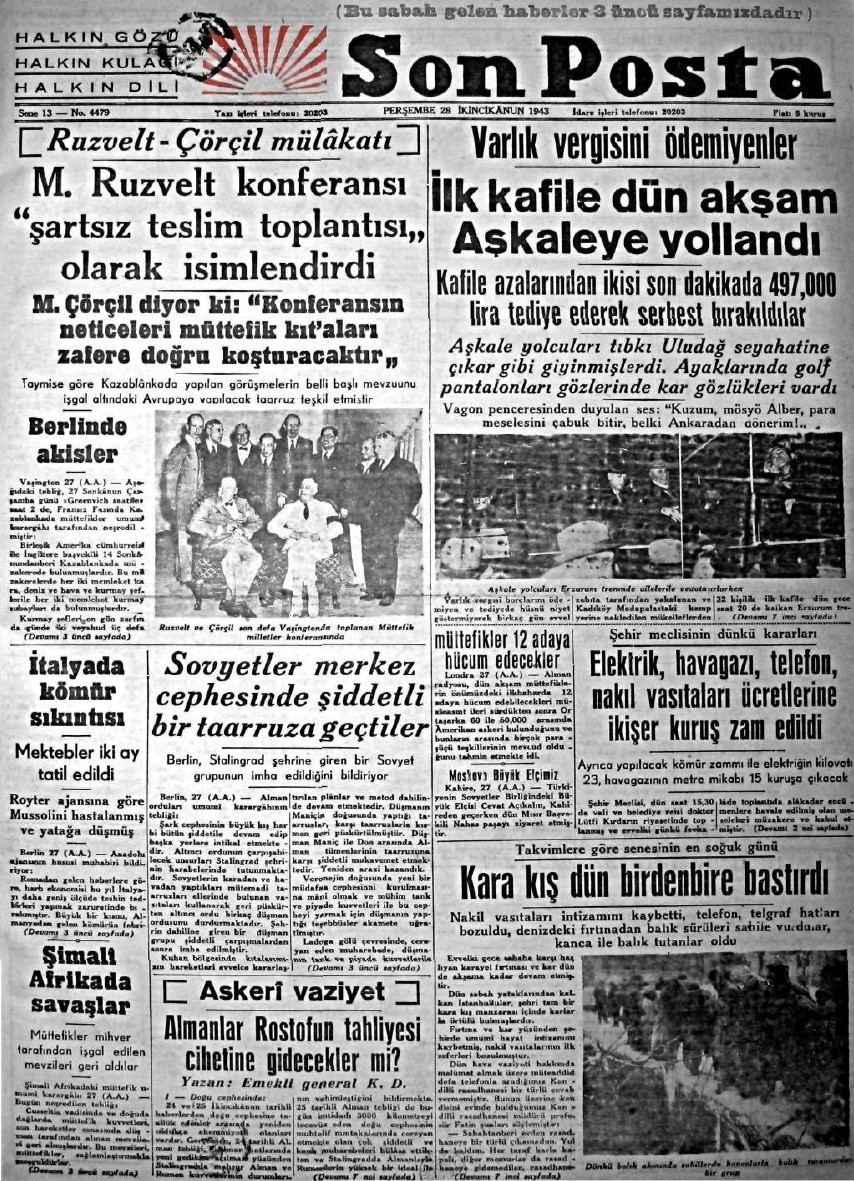 1943-1950 Yılları Arası Gazete Manşetleri 3
