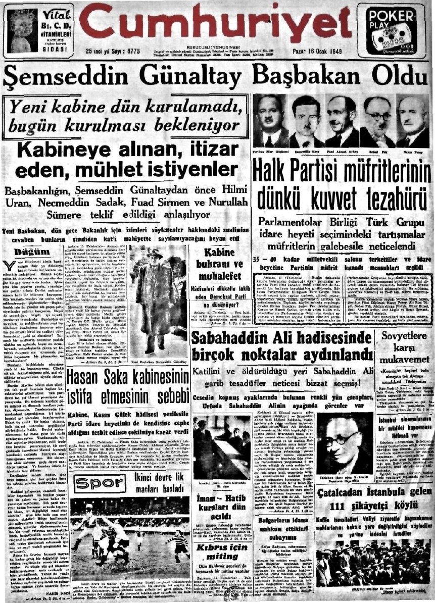 1943-1950 Yılları Arası Gazete Manşetleri 34