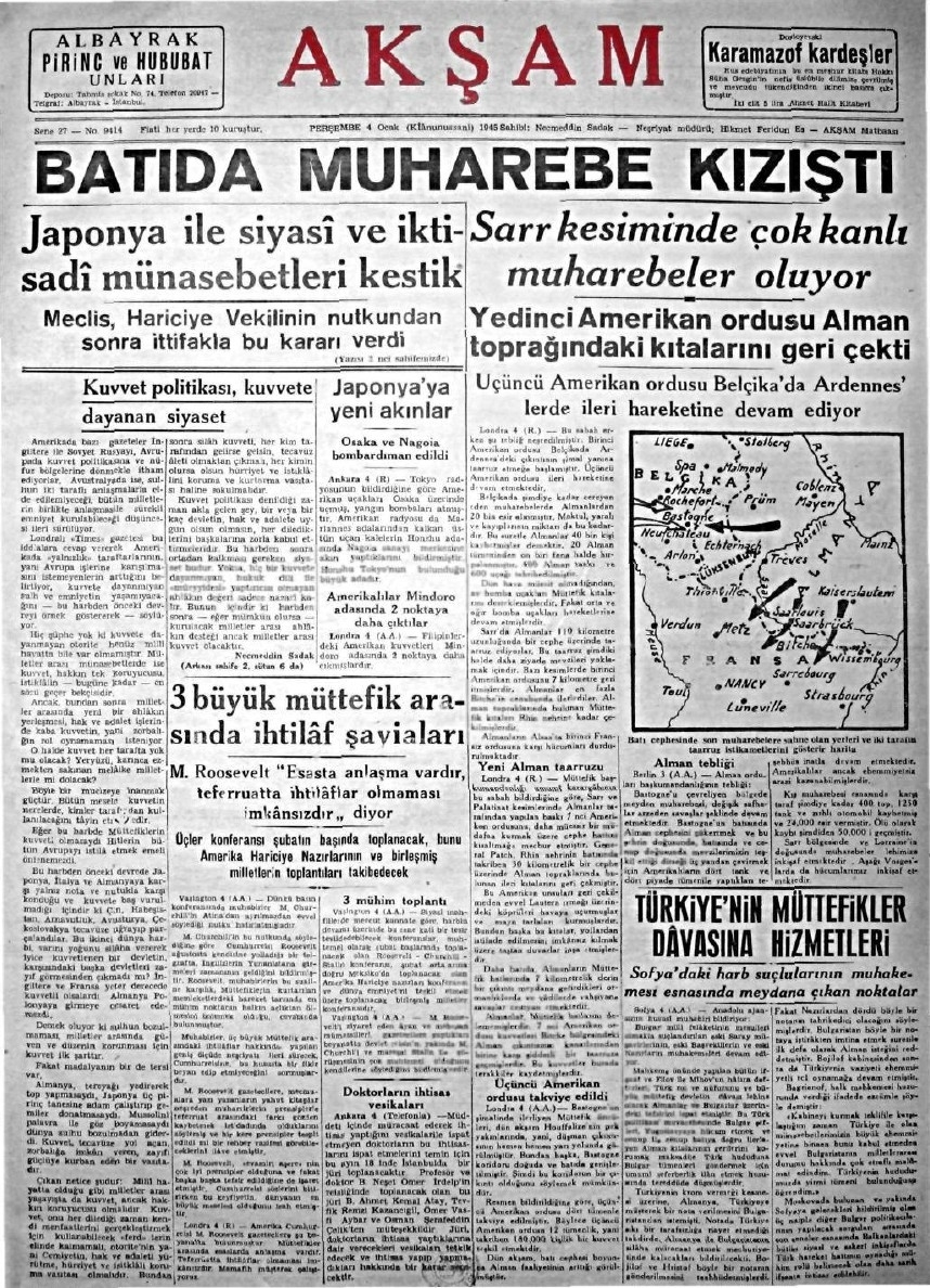 1943-1950 Yılları Arası Gazete Manşetleri 8