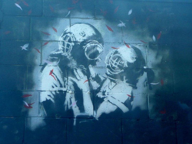 Kim Olduğu Bilinmeyen Banksy'den Çarpıcı Duvar Çizimleri 12