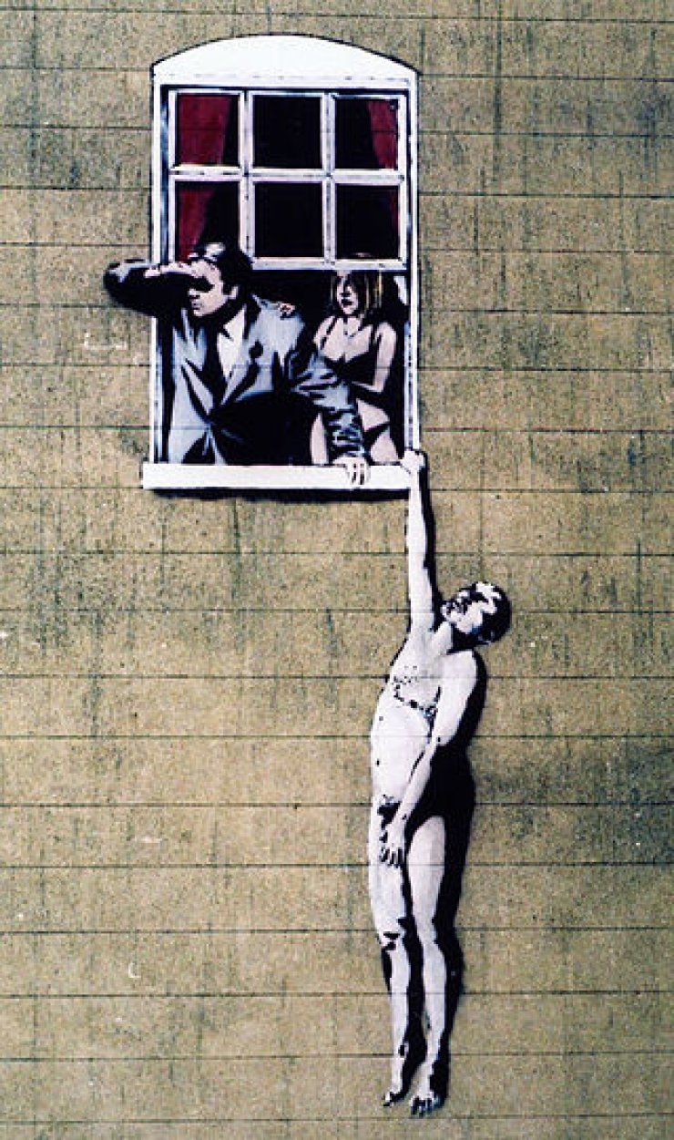 Kim Olduğu Bilinmeyen Banksy'den Çarpıcı Duvar Çizimleri 14