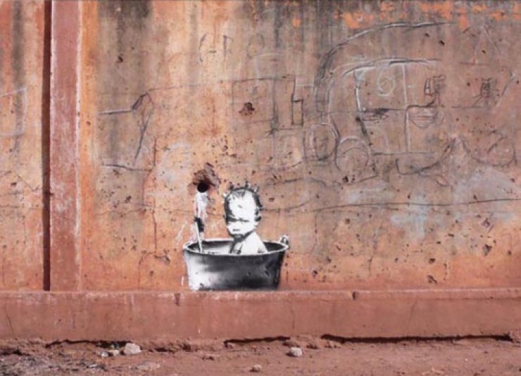 Kim Olduğu Bilinmeyen Banksy'den Çarpıcı Duvar Çizimleri 15