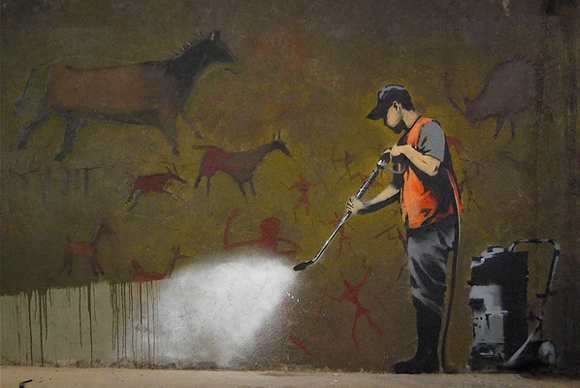 Kim Olduğu Bilinmeyen Banksy'den Çarpıcı Duvar Çizimleri 31