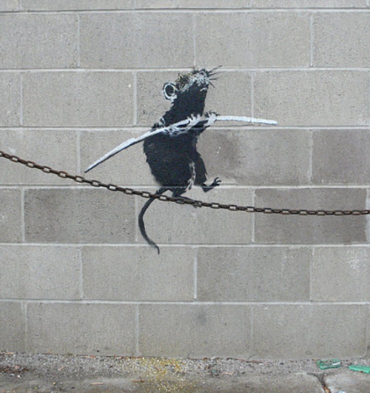 Kim Olduğu Bilinmeyen Banksy'den Çarpıcı Duvar Çizimleri 8