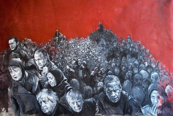Dünya Liderlerini Mülteci Olarak Çizen Suriyeli Sanatçı 13