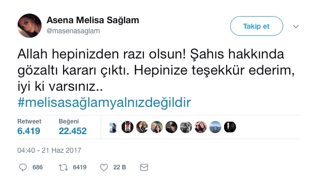 Melisa Sağlam'a Sosyal Medyadan Destek 23