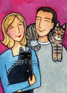 Kedili Kadınların Hayatlarını Aktaran Minimal Çizimler 13