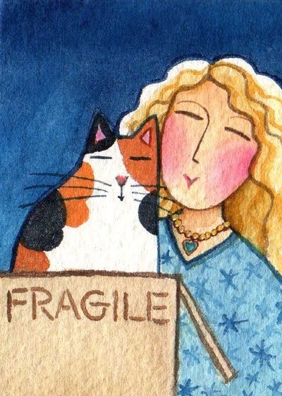 Kedili Kadınların Hayatlarını Aktaran Minimal Çizimler 2