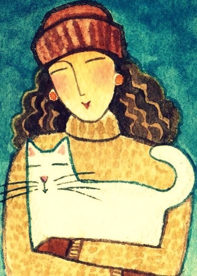Kedili Kadınların Hayatlarını Aktaran Minimal Çizimler 8