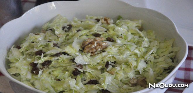 Üzümlü Beyaz Lahana Salatası Tarifi