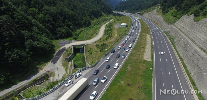 Bayram Trafiği Drone’la Görüntülendi