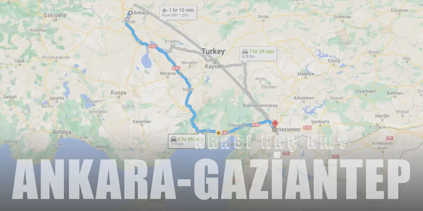 Ankara Gaziantep Arası Kaç Km ve Kaç Saat? | Yol Tarifi