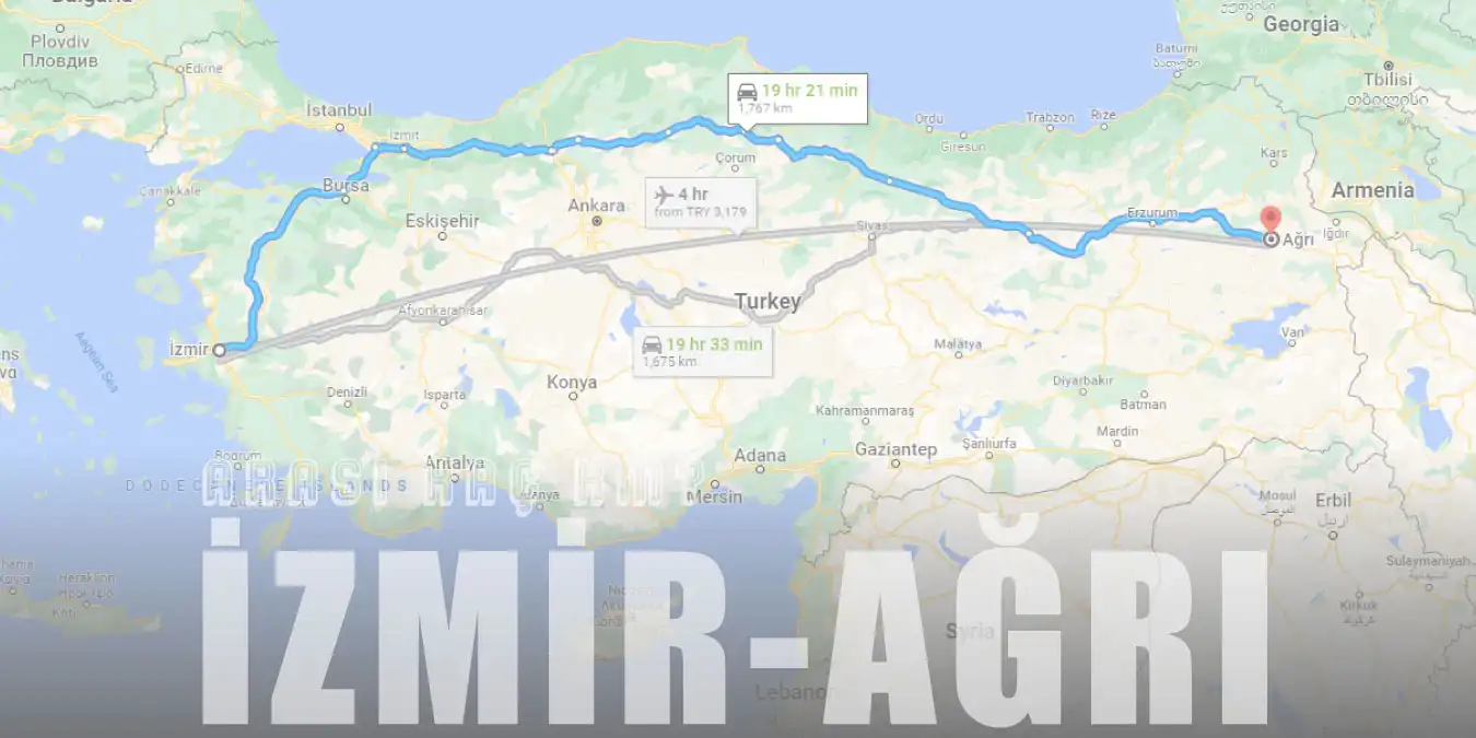 İzmir Ağrı Arası Kaç Km ve Kaç Saat? | Yol Tarifi