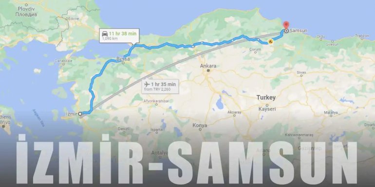 İzmir Samsun Arası Kaç Km ve Kaç Saat? | Yol Tarifi