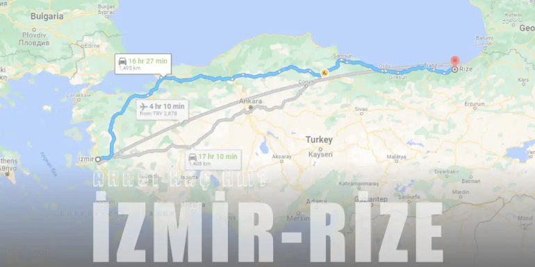 İzmir Rize Arası Kaç Km ve Kaç Saat? | Yol Tarifi