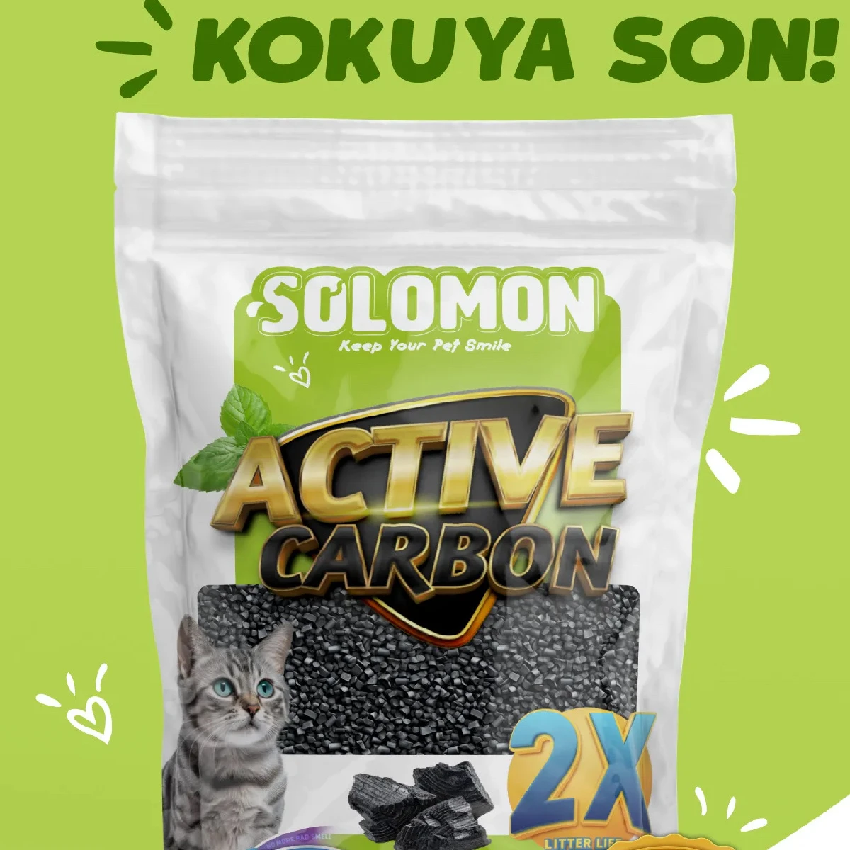 En İyi Kedi Kumu Koku Giderici Ürünler Solomon Active Carbon Kedi Kumu Koku Giderici